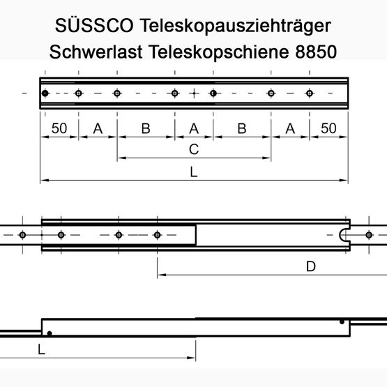 Süssco GmbH & Co. KG Regalsysteme Teleskopschiene 8850 03