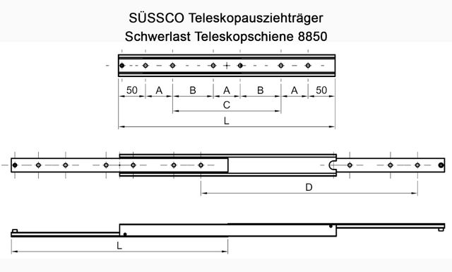 Süssco GmbH & Co. KG Regalsysteme Teleskopschiene 8850 03