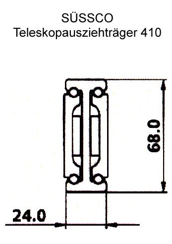 Süssco GmbH & Co. KG Regalsysteme Teleskopschiene 410 04