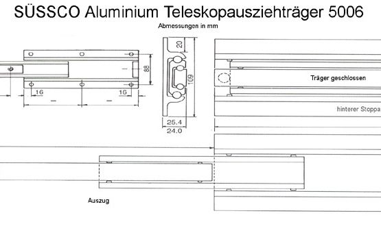 Süssco GmbH & Co. KG Regalsysteme Teleskopschiene 5006 04