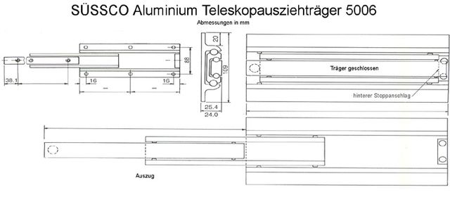 Süssco GmbH & Co. KG Regalsysteme Teleskopschiene 5006 04