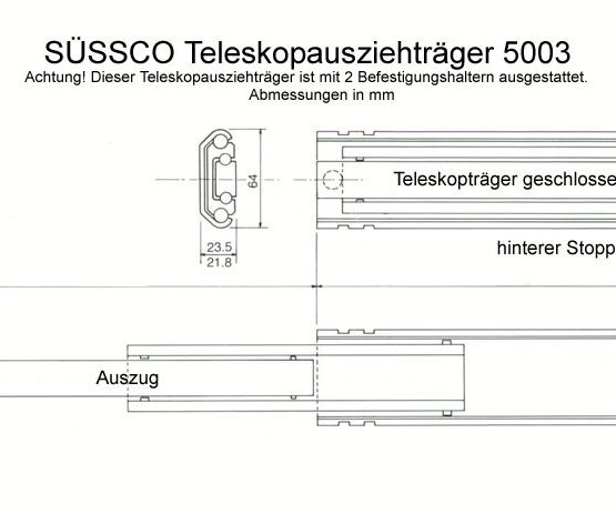 Süssco GmbH & Co. KG Regalsysteme Teleskopschiene 5003 03