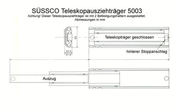 Süssco GmbH & Co. KG Regalsysteme Teleskopschiene 5003 03