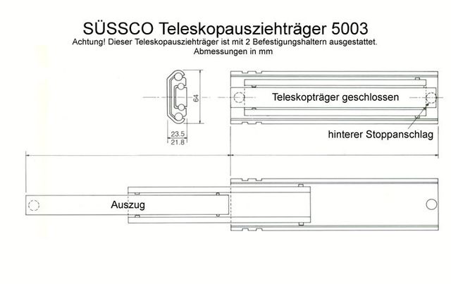 Süssco GmbH & Co. KG Regalsysteme Teleskopschiene 5003 03