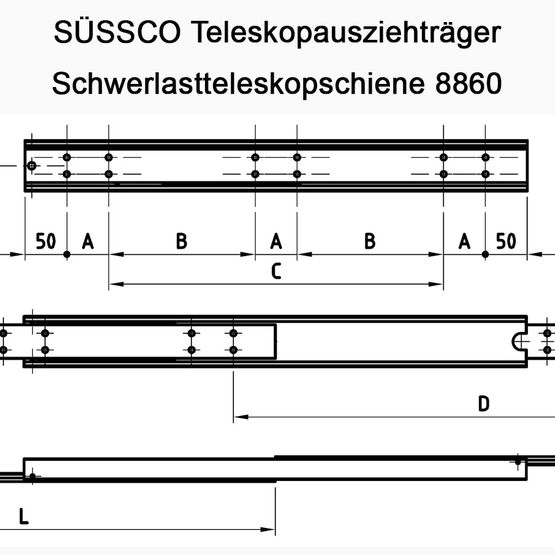 Süssco GmbH & Co. KG Regalsysteme Teleskopschiene 8860 03
