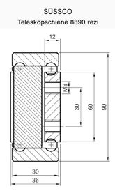 Süssco GmbH & Co. KG Regalsysteme Schwerlast-Teleskopschiene 8890 rezi 01