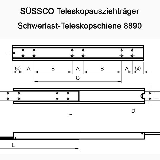 Süssco GmbH & Co. KG Regalsysteme Teleskopschiene 8890 02