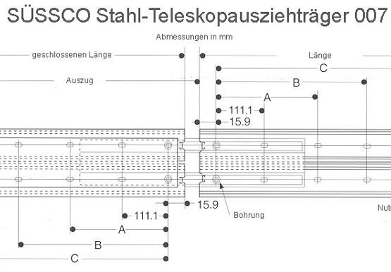 Süssco GmbH & Co. KG Regalsysteme Teleskopschiene 007 02