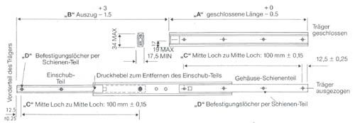 Süssco GmbH & Co. KG Regalsysteme Teleskopschiene 120 02