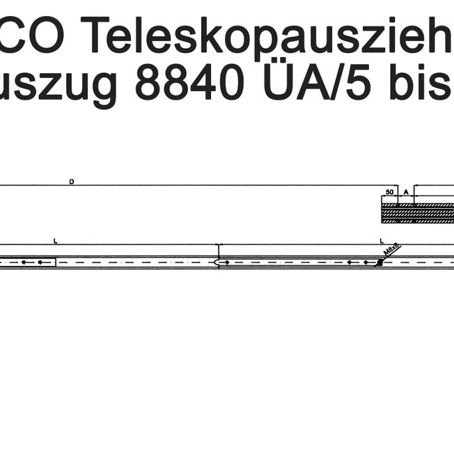 Süssco GmbH & Co. KG Regalsysteme Schwerlast-Teleskopschiene 8840 ÜA/5 03