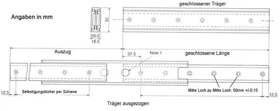 Süssco GmbH & Co. KG Regalsysteme Teleskopschiene 210 02