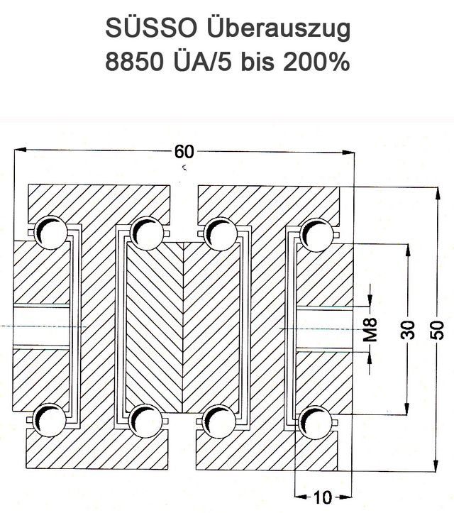 Süssco GmbH & Co. KG Regalsysteme Schwerlast-Teleskopschiene 8850 ÜA/5 04