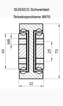 Süssco GmbH & Co. KG Regalsysteme Teleskopschiene 8870 02