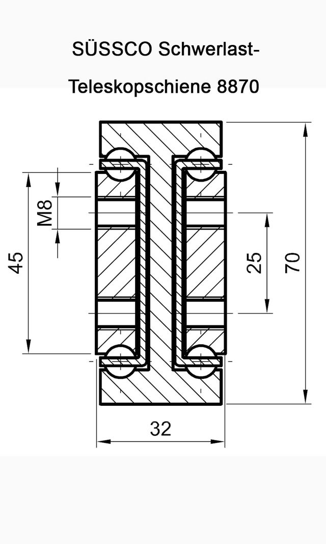 Süssco GmbH & Co. KG Regalsysteme Teleskopschiene 8870 04