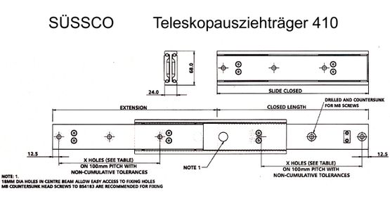 Süssco GmbH & Co. KG Regalsysteme Teleskopschiene 410 03