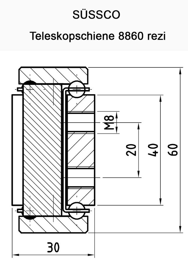 Süssco GmbH & Co. KG Regalsysteme Schwerlast-Teleskopschiene 8860 rezi 03