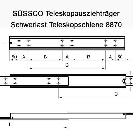 Süssco GmbH & Co. KG Regalsysteme Teleskopschiene 8870 03
