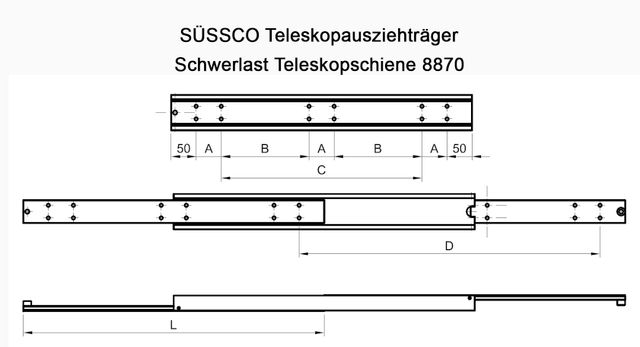 Süssco GmbH & Co. KG Regalsysteme Teleskopschiene 8870 03