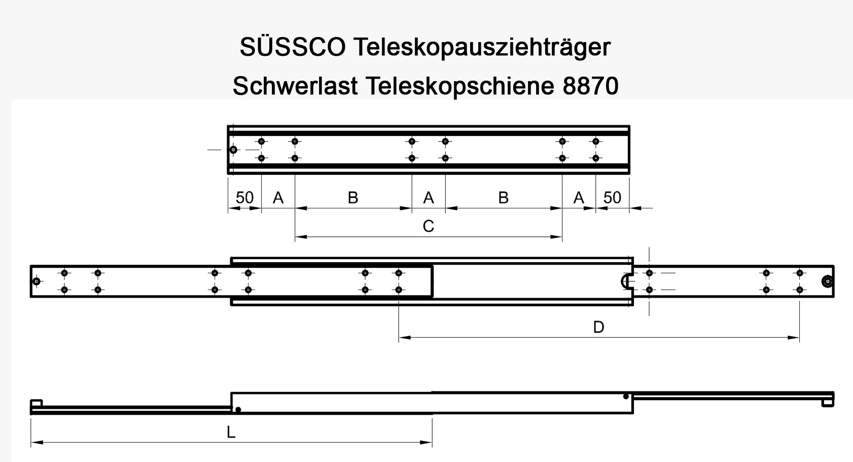 Süssco GmbH & Co. KG Regalsysteme Teleskopschiene 8870 03