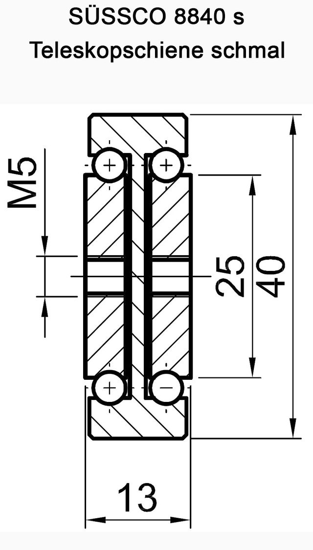 Süssco GmbH & Co. KG Regalsysteme Teleskopschiene 8840s 03