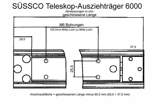 Süssco GmbH & Co. KG Regalsysteme Teleskopschiene 6000 02