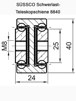 Süssco GmbH & Co. KG Regalsysteme Teleskopschiene 8840 02