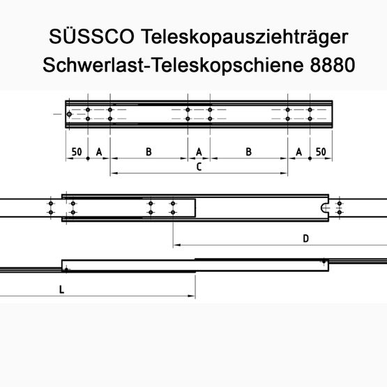 Süssco GmbH & Co. KG Regalsysteme Teleskopschiene 8880 02