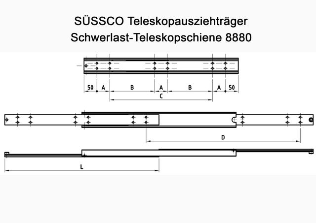 Süssco GmbH & Co. KG Regalsysteme Teleskopschiene 8880 02