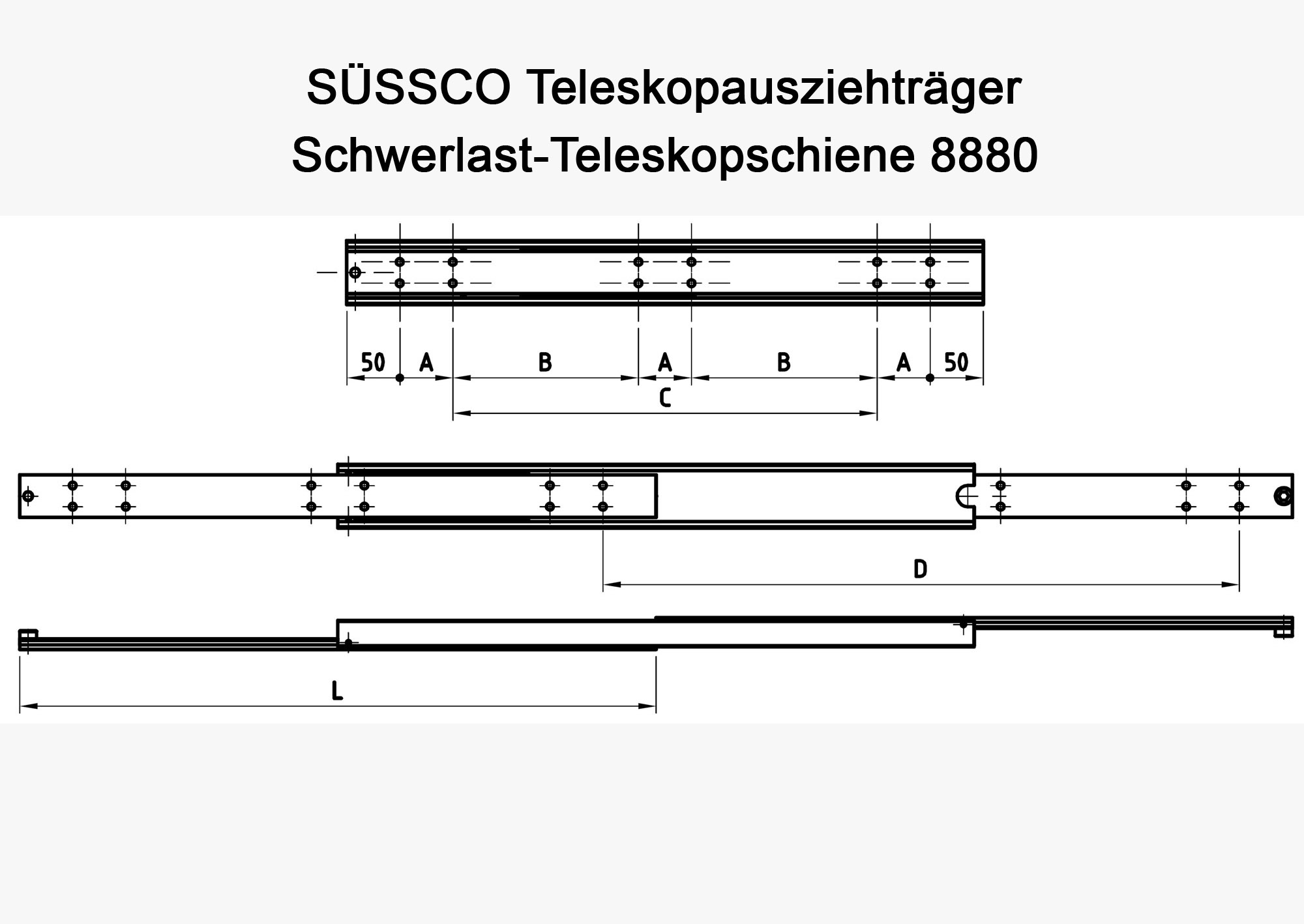 Süssco GmbH & Co. KG Regalsysteme Teleskopschiene 8880 02