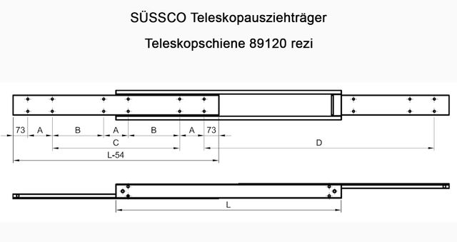 Süssco GmbH & Co. KG Regalsysteme Schwerlast-Teleskopschiene 89120 rezi 02