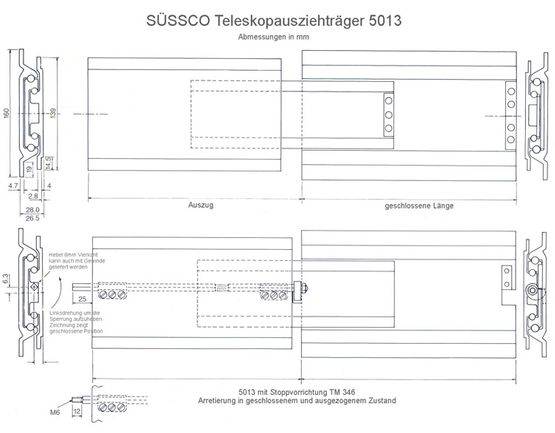 Süssco GmbH & Co. KG Regalsysteme Teleskopschiene 5013 04