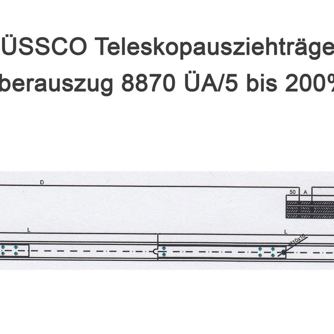 Süssco GmbH & Co. KG Regalsysteme Schwerlast-Teleskopschiene 8870 ÜA/5 03