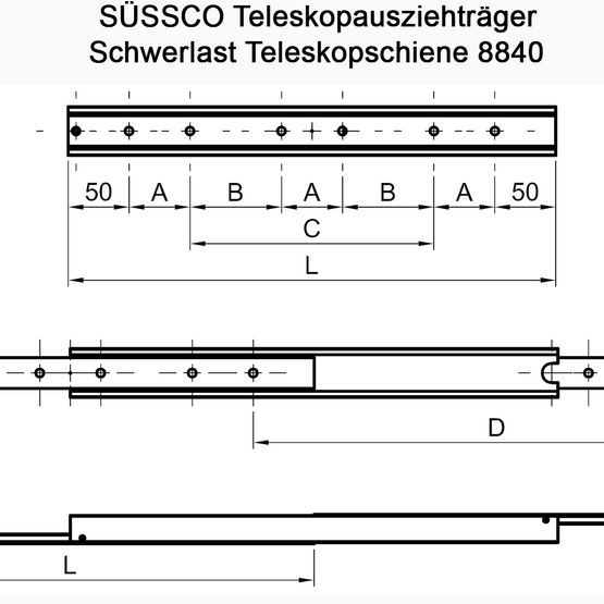 Süssco GmbH & Co. KG Regalsysteme Teleskopschiene 8840 03