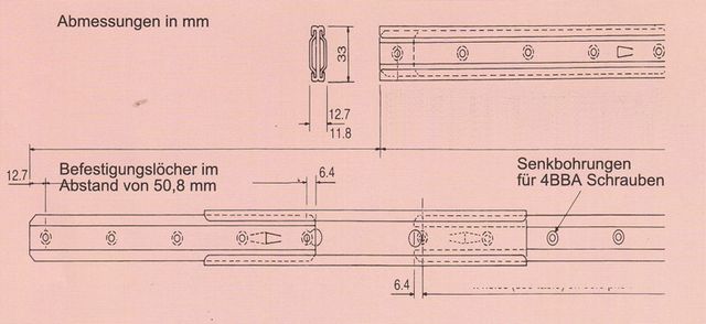 Süssco GmbH & Co. KG Regalsysteme Teleskopschiene 5012RN 0