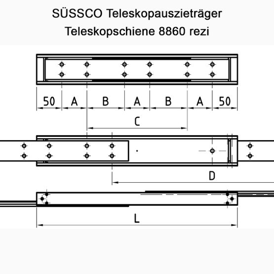 Süssco GmbH & Co. KG Regalsysteme Schwerlast-Teleskopschiene 8860 rezi 02