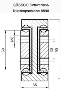 Süssco GmbH & Co. KG Regalsysteme Teleskopschiene 8890 01