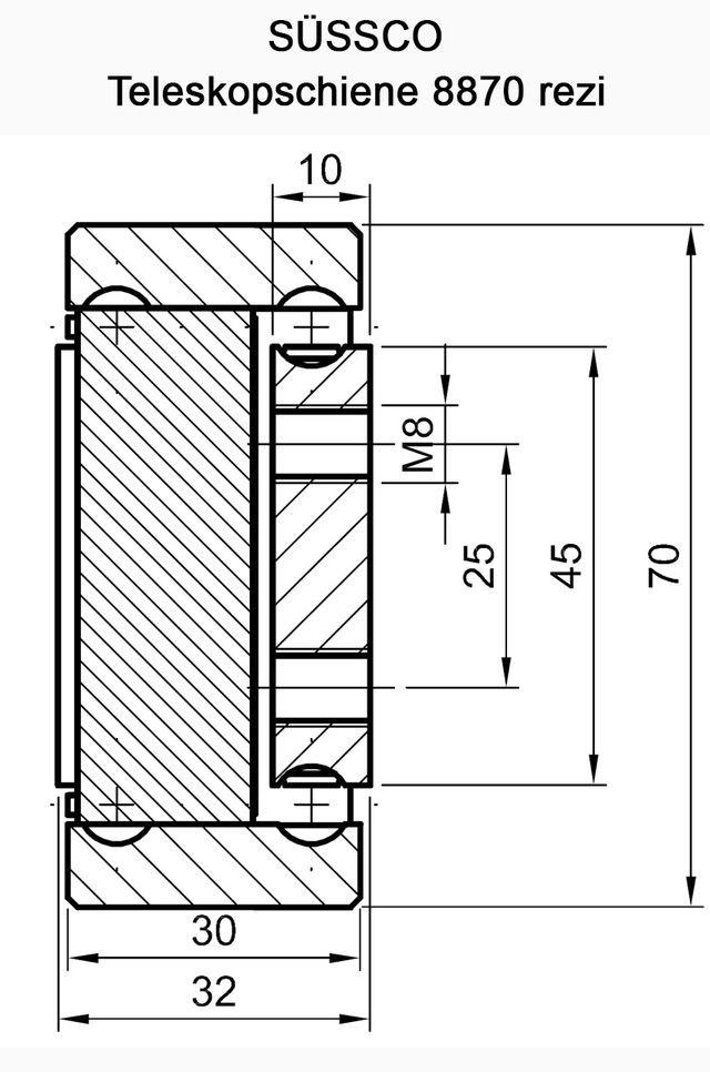 Süssco GmbH & Co. KG Regalsysteme Schwerlast-Teleskopschiene 8870 rezi 03