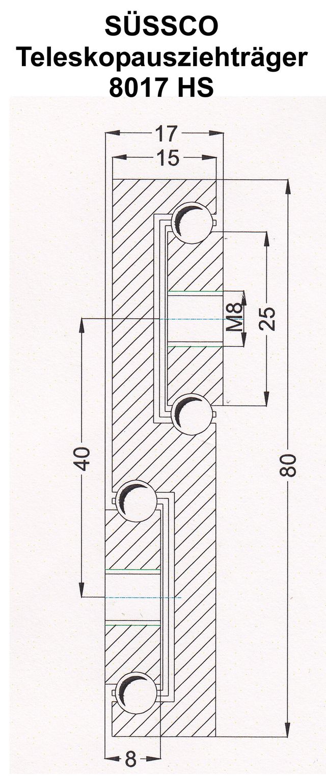 Süssco GmbH & Co. KG Regalsysteme Schwerlast-Teleskopschiene 8017HS 04