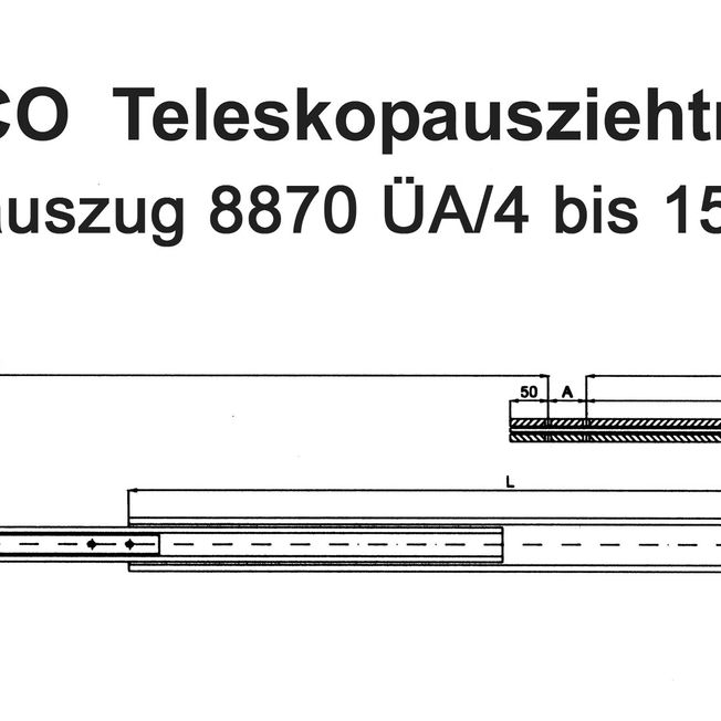 Süssco GmbH & Co. KG Regalsysteme Schwerlast-Teleskopschiene 8870 ÜA/4 05
